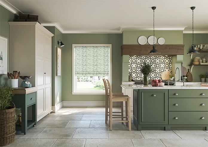 Fitzrovia Print, Subtle Greens - Roman Blind - Image 8